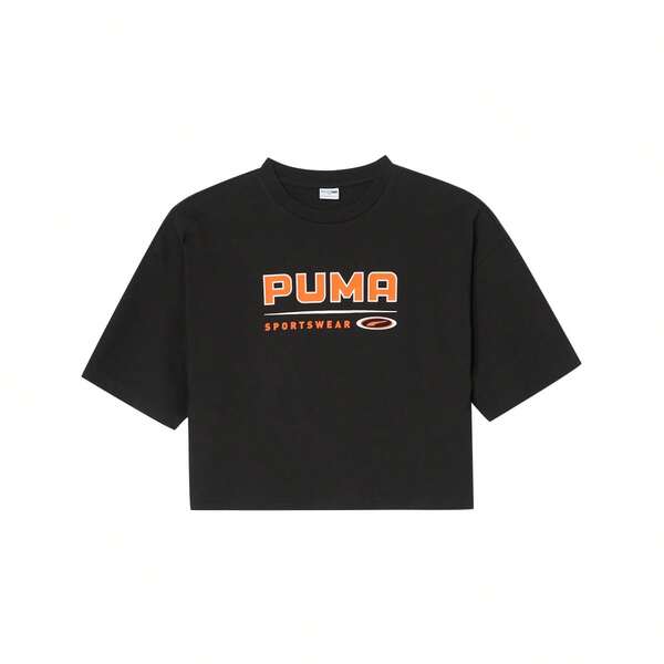 Puma 女式高腰短袖短款T恤 62717501，夏季