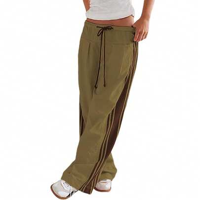 Women's Wide Leg Pants Drawstring High Waist Side Stripes L…