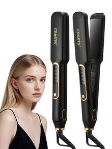 CRASTS 专业直发器、平板夹、卷发器、直发器和卷发器、快速加热、液晶显示屏、快速温度调节、钛硬板、家庭和沙龙使用、护发礼品