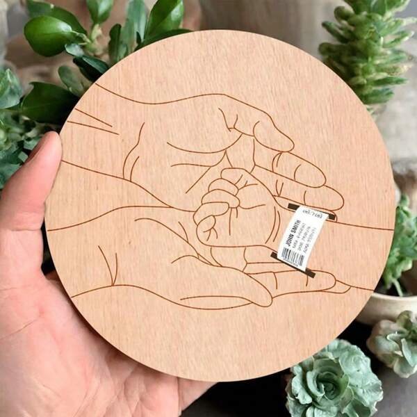 1 Stück Neues Holz Baby Geburtsarmband, Holzplakette Gedenktafel, Neugeborenen-Identifikationsarmband