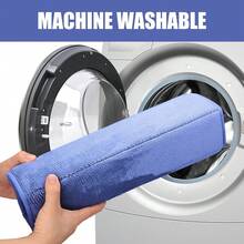 3PCS Memory Foam Bath Mat Ultra Soft Bathroom Toilet Anti Slip Rug Pedestal Set Black/Grey/Blue - Blue - View 5