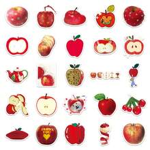 50张可爱红苹果贴纸，萌趣苹果装饰水果贴纸，卡通红苹果贴纸礼品，美观贴纸，防水乙烯基贴纸，适用于水瓶、电脑、笔记本电脑、手机、行李箱、笔记本、冰箱等。