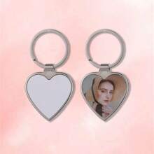 Portachiavi personalizzato a forma di cuore, portachiavi metallico con design a cuore doppio lato, regalo personalizzato per coppie, amici, compleanni
