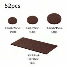 52/62/90/114 Stück verstärkte selbstklebende Filz-Stuhlbeinpads Bodenschutz Möbelbeine Tischbeinabdeckungen rund rutschfeste kratzfeste Pads (Beige, Braun)