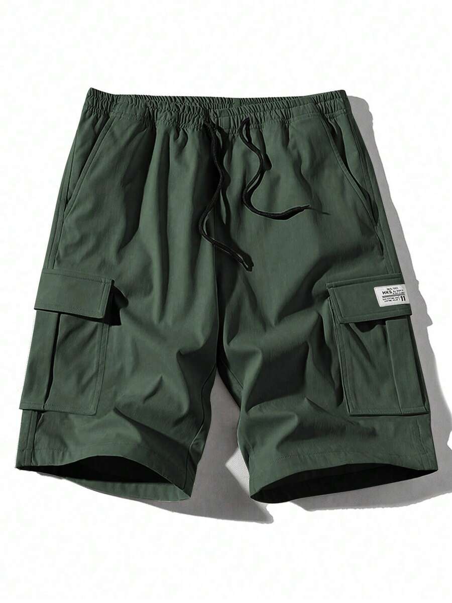 Men's Loose Casual Lightweight Cargo Shorts, Runs Small, Order 1 Size Up - Army Green - View 1