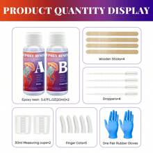 20ml/50ml/100ml/250ml/500ml Crystal Epoxy Resin AB Glue, 1:1 Ratio, 12-24 Hrs Curing, No Bubbles, DIY, River Table, Non-Yellowing, High Hardness, Smooth Finish