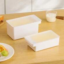 Caja de almacenamiento con tapa para cortador de queso y mantequilla, contenedor de mantenimiento fresco, herramienta para hornear, cocina, hogar - L - Ver 4