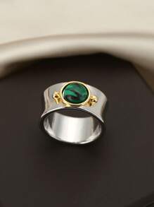 Vintage Bandring mit eingelassenen Edelsteinen, passend für Männer und Frauen, perfekt zu täglichen Outfits und als Partyzubehör, ideales Geschenk für coole Freunde