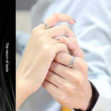 Gold Plated Ring Colour Fashion Women's Simple Couple's Wedding Ring Engagement Jewellery Gift - Multicolor - View 4