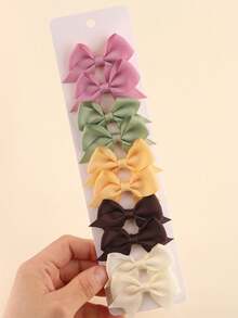 10pcs Plain Color Grosgrain Hair Bows For Dog And Cat,Puppy Dog Short Tail Ribbon Bow Alligator Hair Clips,Yorkie Dog Bows,Pet Hair Grooming,Pet Hair Accessories. - Multicolor - View 3