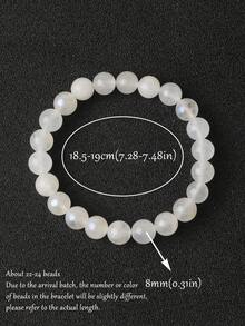 YAUKIA 1 件 8 毫米月光石宝石手链，天然天使石和橄榄石疗愈水晶手链，新起点、清晰、智慧、精神疗愈珠宝 - 彩色 - 查看 14