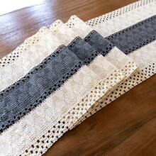 1pc Boho Style Handwoven Table Runner, Cream And Gray Tassel Decor, Suitable For Boho Restaurant, Bedroom, Rustic Bridal Shower, Farmhouse Dining, Thanksgiving Christmas Home Decor (Multiple Sizes Available) - Middle Gray - View 8