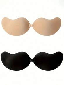 2 Pairs Of Stick-On Bras, Push-Up Bras, Invisible Strapless Bras, Breathable And Skin-Friendly Women's Sticky Bras, Reusable Backless Bras For Women's Bras And Bra Accessories (Fabric Upgrade) - Multicolor - View 9