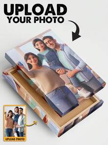 Catygift Custom Cartoon-Style Canvas Print With Uploaded Photo, Personalized Family Photo Canvas, Unique Gift For Mom, Dad, Anniversary, Home Decoration - As Shown - View 3