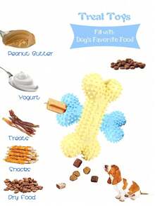 5件套豪华小狗玩具，狗玩具，适合出牙的小狗，小狗咀嚼玩具，带有可爱的吱吱叫的狗玩具，球和更多绳索小狗玩具，适合小型犬浅蓝色，这些玩具是送给宠物主人的理想生日礼物， - 彩色 - 查看 6