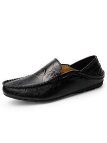 Herren Lederschuhe Herren Frühling Loafer Slip On Business-Casual Lederschuhe Klassische weiche Mokassins atmungsaktive Flache Schuhe