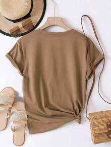 Women T-Shirts - Camel - View 2