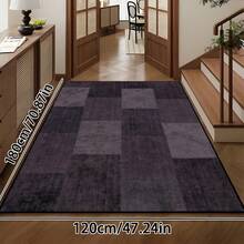 1 件奢华摩洛哥色块拼布地毯，1100 克细羊毛混纺 + TPR 可机洗底部，复古风格蓬松柔软矩形区域地毯，适用于户外、入口、客厅、卧室、洗衣房、浴室、游戏室、所有季节、大地垫、家居装饰 - 黑與白 - 查看 10