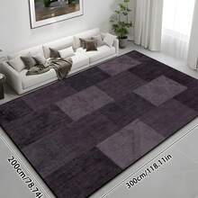 1 件奢华摩洛哥色块拼布地毯，1100 克细羊毛混纺 + TPR 可机洗底部，复古风格蓬松柔软矩形区域地毯，适用于户外、入口、客厅、卧室、洗衣房、浴室、游戏室、所有季节、大地垫、家居装饰 - 黑與白 - 查看 5