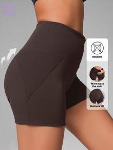 Soyun Women's Hip-Lifting Yoga Pants Shorts Loose Outdoor Sports Leisure And Entertainment Gym Travel - Coffee Brown - View 3