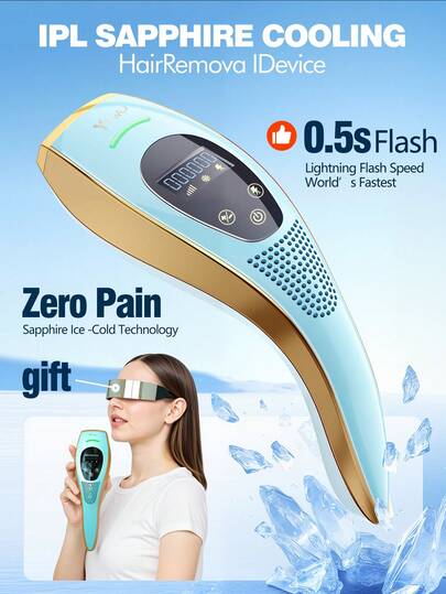 YTWO 2025 New Laser Hair Removal Device For Women And Men, Sapphire 0.5s Fast Flash, Upgraded Fast Flash Mode, Ice-Cooling IPL Hair Removal For Painless & Long-Lasting Results, Unlimited Flashes, Hair Removal For Armpits, Legs, Arms, Bikini Line, Auto Flashing For Fast Full Body Hair Removal At Home, Permanent Hair Removal In Just 8 Weeks, 0.6s Rapid Flash, 5 Energy Levels