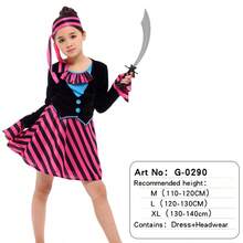 Caribbean Pirate Girl Suit,Pirate Themed Event Costumes, Girl Pirate Role-Playing Set,Suitable For Carnival Party - Multicolor - View 13