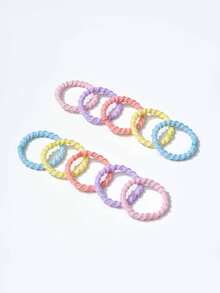 100条随机颜色儿童螺旋发带