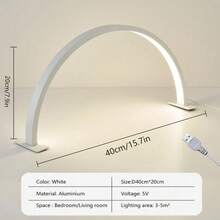 1PC USB LED Nail Lamp For Desk, Black&White Half Moon Lamp With Cool White,USB Plug- In Model,Desk Lamp For Nail Tech, Lash Extensions, Facial Spa, Manicure - Multicolor - View 13