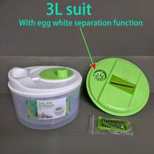 Grand essoreuse à salade, séchoir rotatif pour fruits et légumes avec poignée confortable, couvercle verrouillable et base antidérapante, lave-légumes , bol pour laver et sécher les salades et les fruits.