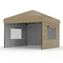 10 X 10 Heavy Duty Pop Up Canopy Tent, Pop-Up Canopy Tent Commercial Instant Canopies, Outdoor ShadeCanopy With 3 Sidewalls - 卡其色 - 查看 8