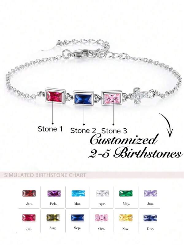 1 Stück personalisiertes Geburtsstein-Armband für Mutter, personalisierter Geburtsstein-Schmuck, Geschenk für Oma, Familien-Geburtsstein-Initialen, Muttertags-Geschenk, Geschenk für werdende Mutter