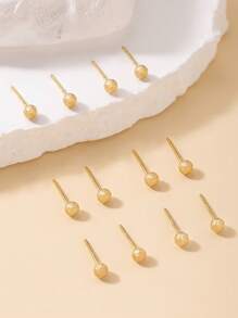 6 pares de pendientes de mujer de estilo simple mate, aptos para uso diario casual y como regalo festivo, juego de joyería