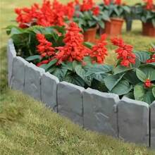 12 Pieces Of Plastic Fence Garden Guardrail, Foldable Small Garden Landscape Boundary, Autumn Decoration Of Courtyard Lawn, Easy To Install Outdoor Garden Lawn Partition Fence