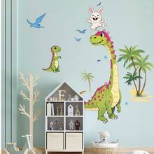 Pegatinas de dinosaurios de dibujos animados para la habitación de los niños, dormitorio, guardería, decoración del aula, autoadhesivas y extraíbles, animales gigantes de dinosaurios favoritos de los niños