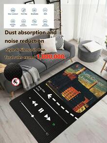 1PC Music Room Decorative Carpet Water-Absorbing And Non-Slip Washable Warm In Winter With A Carpet Of Record Album Poster Patterns It Can Be Used As An Accessory Area Rug For Bedrooms Living Rooms Classrooms And Study Rooms Suitable For Music Lovers Bathroom Accessories Back To School Entryway Decor Bathroom Kitchen Decor