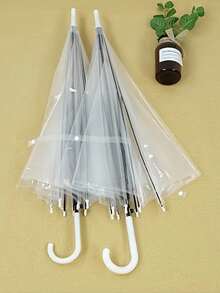 1/6pcs Elegant Transparent Bridal Wedding Umbrella - Waterproof Bride Shower Gift And Bachelorette Party Photo Prop, Suitable For Outdoor Ceremony, Rainy Day Backup Umbrella And Bridesmaid Gift - Vintage Style Parasol, Spring Summer Picks, Brides Maid Gifts, Room, Bedroom Decor, Bedroom Decor, Beach, Travel, For Men, For Women, Vacation,Cute Stuff - White - View 10