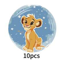 Mattel Spring Matte 51pcs Lion King Themed Party Tableware, Suitable For 10 People, Christmas, Thanksgiving And Holiday Dinners, As Well As Birthday Party Decorations, Christmas Decorations, Thanksgiving Decorations And Holiday Party Decorations; A Perfect Surprise For Fans.