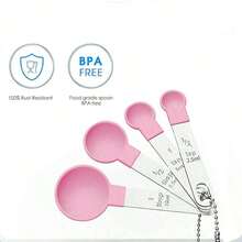 8 件套量杯和量勺套装，可堆叠量杯和量勺，带不锈钢手柄的嵌套量杯，用于烹饪和烘焙的厨房小工具 - 彩色 - 查看 10