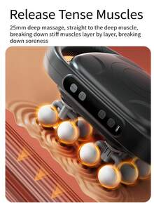 16-Head Fascia Massage Gun, Deep Tissue Massager, Portable Muscle Massage Gun For Back And Neck Muscle Relaxation, 30 Adjustable Speeds, Digital Display - Black - View 4