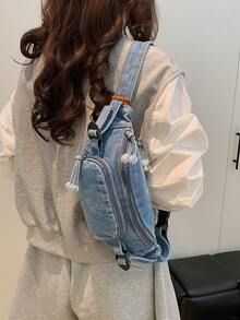 Minimalist Denim Unisex Waist Pack/Chest Bag
