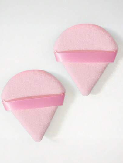 2pcs Velvet Triangle Powder Puff, Loose Powder Puff, Multifunctional Makeup Tool, Fan-Shaped No-Blind Spot Setting Powder Puff, Beauty Makeup Tool, Reusable Soft Triangle Facial Makeup Puff,Makeup,Cheap,Room Decor,Vanity,Travel,Bedroom,Makeup Accessories,Puff,Makeup Blender,Powder Puff,Makeup Sponge