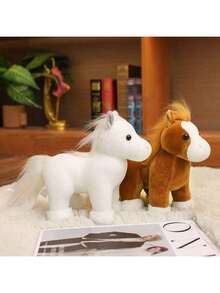 1 pieza Muñeca de peluche de poni realista y adorable, almohada decorativa, decoración del hogar, regalo para niños/niñas para cumpleaños, Pascua o Día de San Valentín - Multicolor - Ver 6