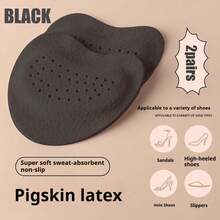 4pcs Genuine Leather Forefoot Cushions - Breathable, Non-Slip Shoe Inserts For High Heels & Sandals | Comfortable Cowhide Insoles With Enhanced Grip & Shock Absorption, Ideal For Valentine'S Day, Christmas, Thanksgiving, Casual Style, Casual Footwear Accessory|Breathable Insole|Grip Enhancing Insole - Multicolor - View 10