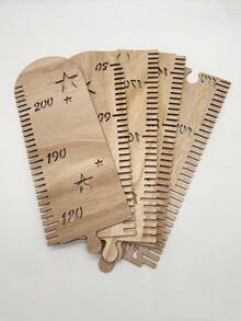 Set Of 5 Height Growth Chart Ruler With Height Marker Stickers Shatterproof Acrylic Height Measurement Mirror Ruler Wall Decoration Full Body Mirror With Tape - Wood Color - View 10