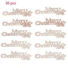 10pcs/20pcs/30pcs, Merry Christmas Wooden Letter Ornament - Perfect For Home Decor And Holiday Celebrations,Christmas - Multicolor - View 3