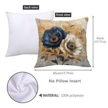 4 件黄色抽象花卉印花装饰抱枕套 [无枕芯]，17.7*17.7 英寸 (45*45 厘米)，[单面印花] 涤纶靠垫套，房间装饰，家居装饰，卧室装饰，沙发、床、客厅、卧室、车内、办公室、酒店等房间装饰用品，适合所有季节。馈赠亲朋好友的完美礼物