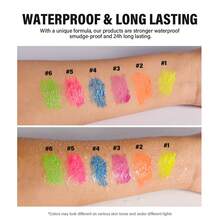 lakerain 1pc Fluorescent Colored Curling Waterproof Sweat-Resistant Long-Lasting Mascara, Suitable For Halloween, Festivals, Cosplay - 彩色 - 查看 9