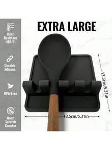 1pc Silicone Kitchen Utensil Holder With Drip Pad, Suitable For Various Utensils, Heat Resistant Spoon Rack, Applicable For Stove, Kitchen Utensil Rack For Holding Ladles And Tongs - Multicolor - View 3