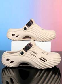 Men's Hole Shoes 2025, New Summer Thick Bottom Increased Height Non-Slip Wear-Resistant Slip-On Soft Bottom Soft Surface Lightweight & Comfortable Men's Sandals, Hollow Out Breathable Soft Comfortable EVA High Elastic Rubber Outdoor Driving Dual-Use Men's Sandals, Versatile Fashion Beach Outdoor Casual Men's Sandals Back To School