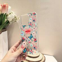 Funda de teléfono con diseño de estampado de baile de mariposa, diseño elegante, compatible con 16ProMax, 16Pro, 16Plus, 16, 15, 15ProMax, 14Pro, 14Plus, 13Pro, 12Pro, 11, a prueba de golpes, con carga inalámbrica magnética y de acrílico transparente - transparente - Ver 4